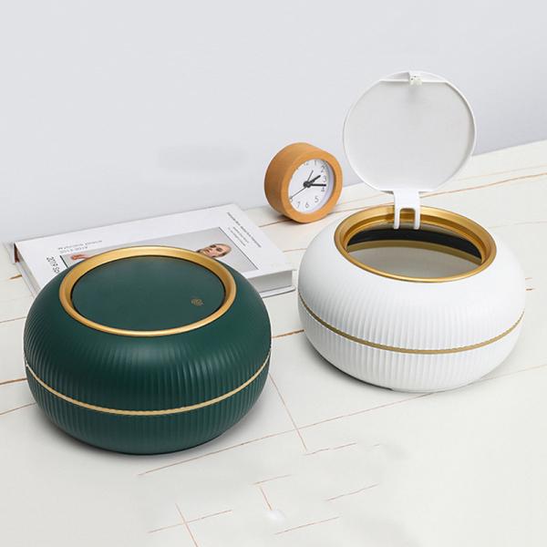 Mini Desktop Household Wholesale Small Plastic Storage Basket Paper Basket Waste Container with Cover