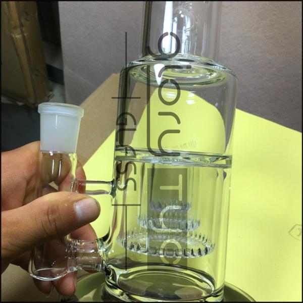 Hand Blown 13.2inch Straight Glass Water Pipe Bong With 3 Percs 14 Mm 18 Mm