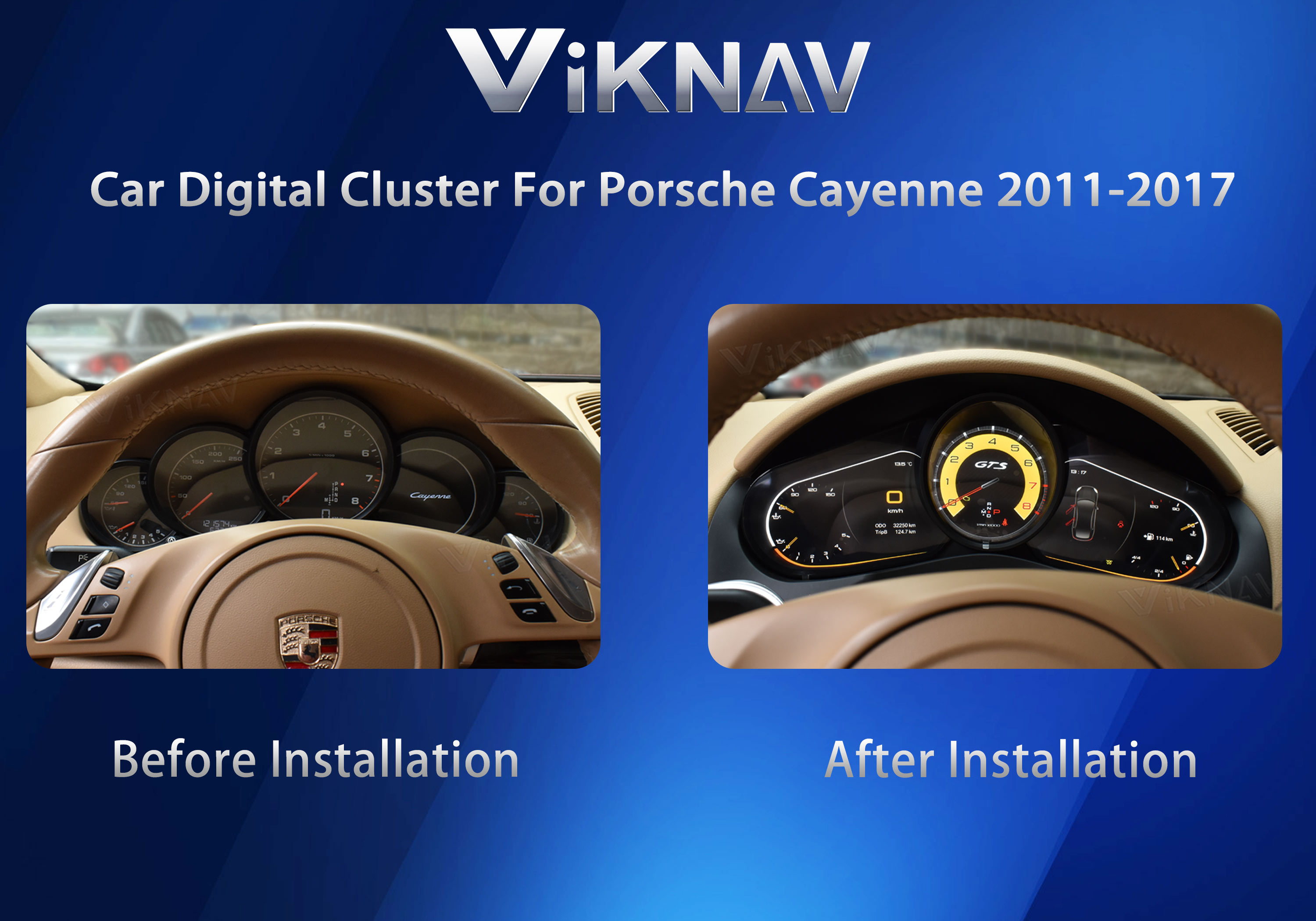 Виртуальный кабинет цифрового кластера VIKNAV для Porsche Cayenne 2011-2017