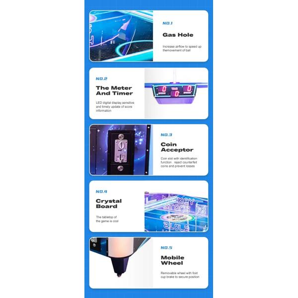 Máquina de mesa de hóquei no ar de arcade de gelo operada por moedas