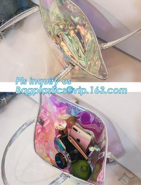 Waterproof PVC Shoulder Tote Beach Bag with Chain, Pvc Manufacture Small Custom Travel Mens Shoulder Bag, Sling Shoulder