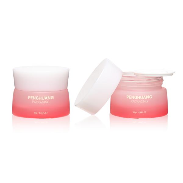 Роскошная бутылка лосьона стекла градиента набора заботы кожи косметическая упаковывая красная