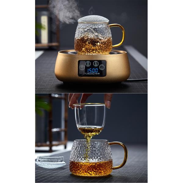 Подгонянный материал боросиликатного стекла стеклянной чашки Инфузер чая одиночный служа