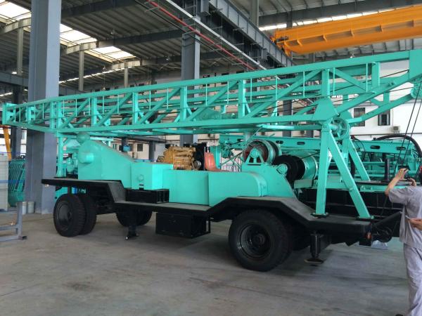 Blue Water Drilling Machine With High Hydraulic Leg / Safety Water Well Rig