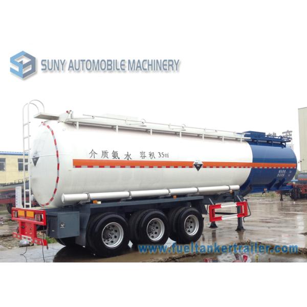 Tri-axle Oil Tank Trailer 35000L Ammonia water Chemical Tank trailer Q345 / Q235
