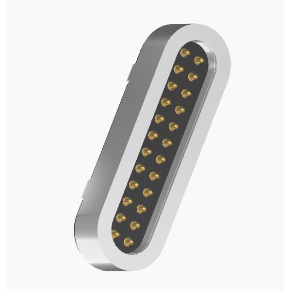 Double row 24pin male female pogo pin connector with magnet magnetic connector