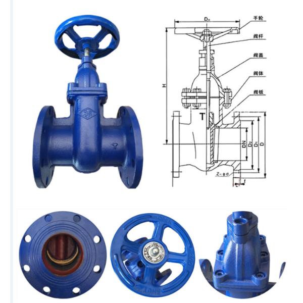 jis bs din f4  f5 Pn16 Ductile Iron Dn600 Sluice Valve Resilient Seat Gate Valves