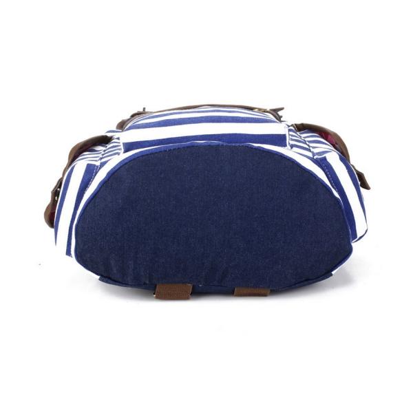 Male and female striped canvas shoulder bag student backpack bags withdraw