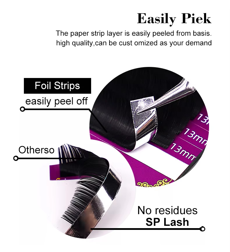 Handmade DIY Non Shedding Eyelash Extensions Custom Lash Packaging Individual Eyelash Extension Trays