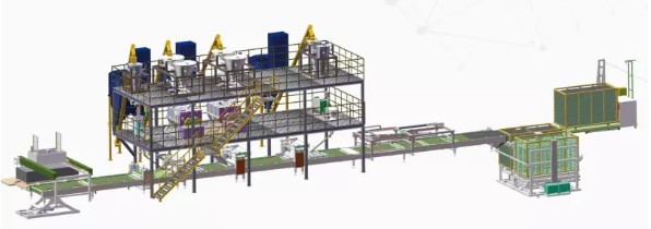 Свободная стоящая производственная линия доски Mgo конструкции
