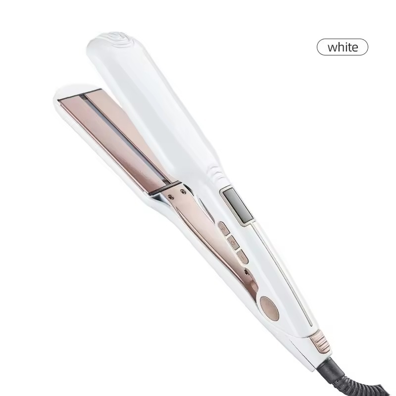 Professional Electric 2-in-1 Wide Flat Iron Hair Straightener PTC LCD Display Portable Fast Heating Dual Wet/Dry Hotel Household