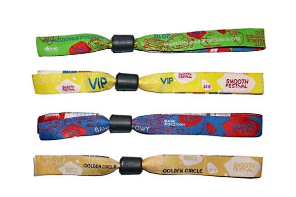 Delicate Patterns Fabric Festival Wristbands Polyester Stylish Promotional Items
