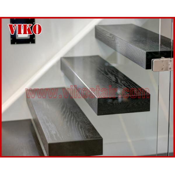 Floating Staircase VK40S Floating Stair Tempered GlassLED Light strip, Stringer: 5mm+5mm(Thickness), Dia 6mm Steel Cable