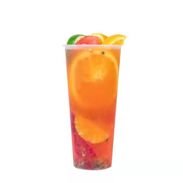 Custom Logo Disposable Milk Tea Plastic Cups 18oz 22oz 24oz Transparent