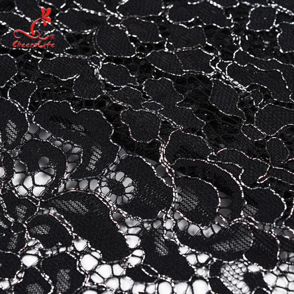 High quality Black Nylon lace fabric for evening dress