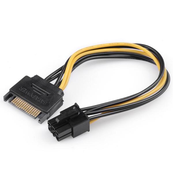 6Pin to 2 ST Cable Male to Female Hard Drive Power Cable  Video Card Power Adapter Cable for Connectors