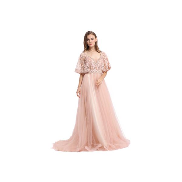 Zipper Backless Middle Eastern Evening Dresses , Hand Beading Sequin Long Wedding Ball Gown