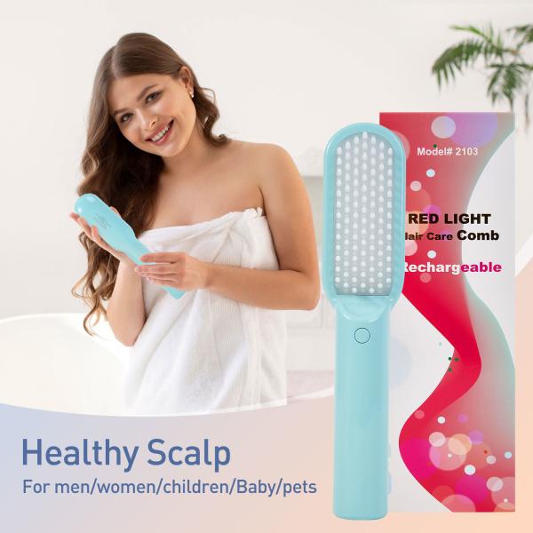 5W Red Light Therapy Hair Comb 1500mAh 3.7V Rechargeable LED Light Therapy Hair Brush