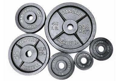 2.5lbs-45lbs Competition Weightlifting Bumper Plate Black Cast Iron Barbell Dumbbell