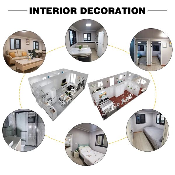 2 Bedroom Expandable Prefab Container House with Light Steel Structure for Residential Use