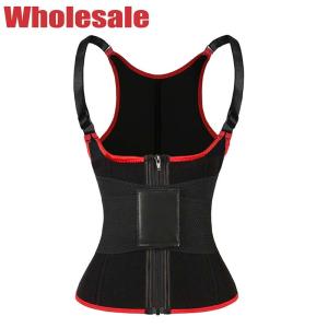 O instrutor vermelho preto Vest Zipper Sweat da cintura do exercício 6X investe