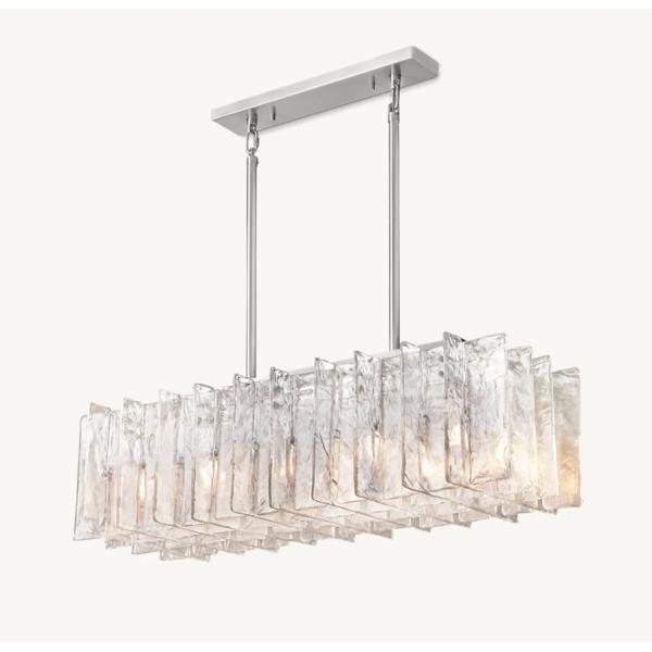 Lâmpadas de vidro modernas retangulares de rede de 49' montadas no teto