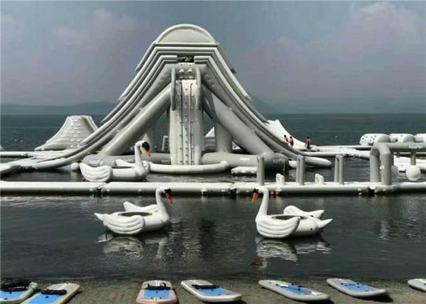 Nontoxic Outdoor Commercial Inflatable Water Park Unique Modern Design