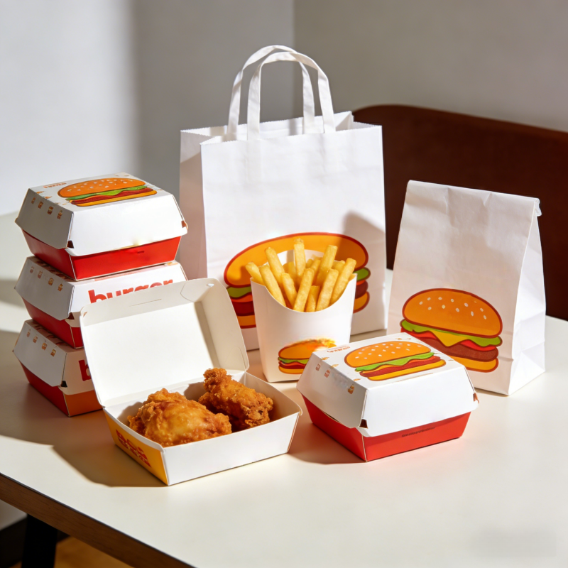 Restaurant wholesale customized set fast food takeout Korean fried chicken box food burger sandwich fries box