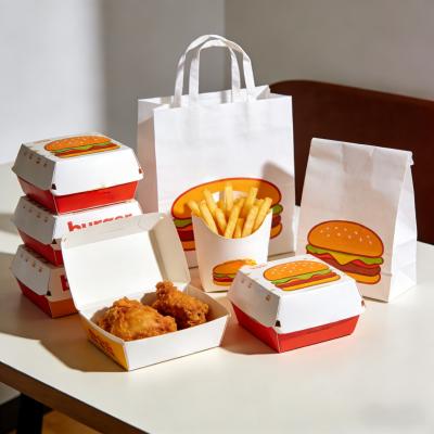 Restaurant wholesale customized set fast food takeout Korean fried chicken box food burger sandwich fries box