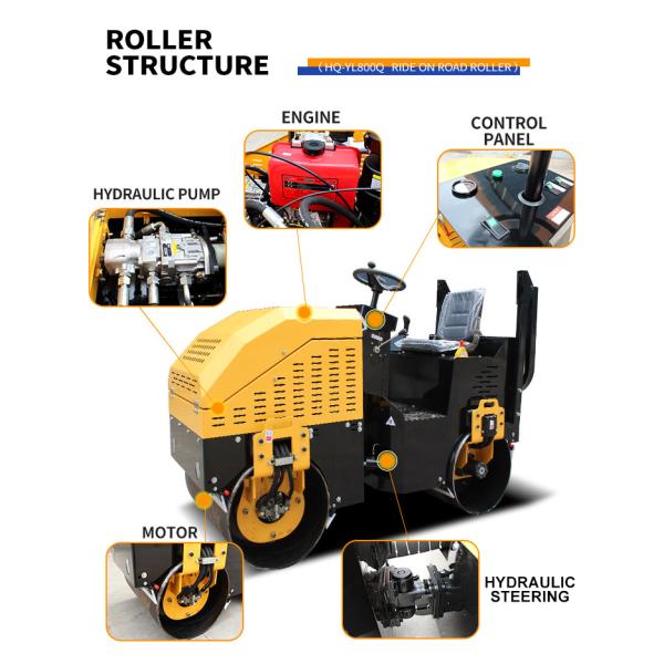 35KN Exciting Force 540mm Drum Diameter Mini Road Roller with Manual Hydraulic Compactor