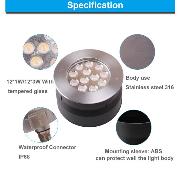High Power 12W 36W Swimming Pool Lights Led Underwater Stainless Steel 12 Pieces Bulbs
