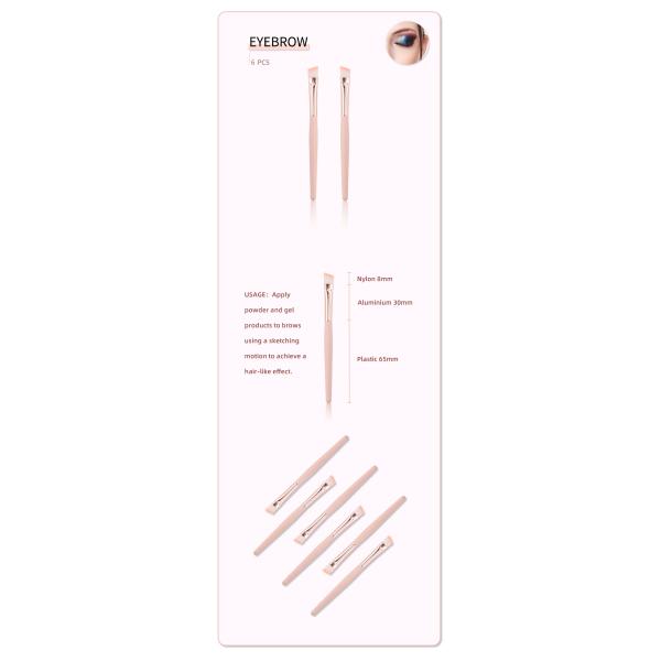 Mujeres plásticas 1pc cosmético de la manija del cepillo anguloso plano inclinado profesional de la ceja