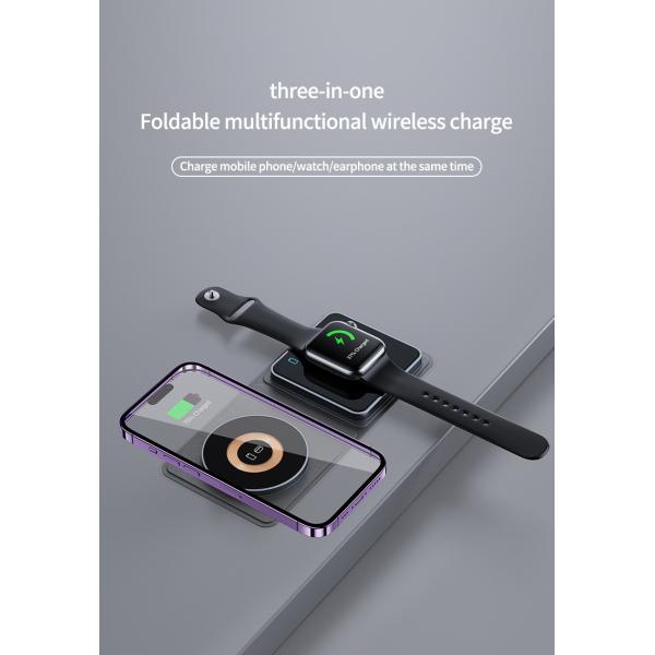 Portable Fast Charge Wireless Charging Pad with Over-heat Protection and 5V/3A Input