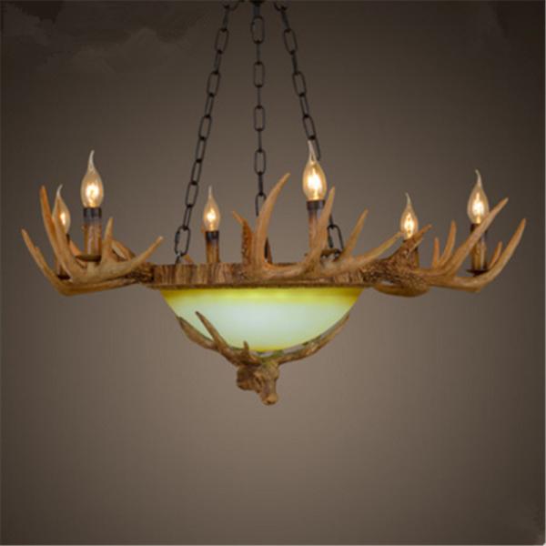 Real elk antler chandelier for indoor home lighting Fixtures (WH-AC-24)