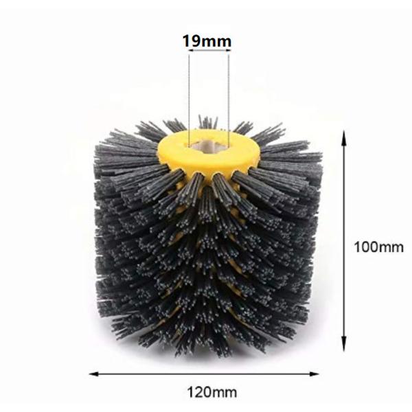 5 Inch 120# Abrasive Wire Drawing Wheel Drum Burnishing Brush For Wooden Polishing