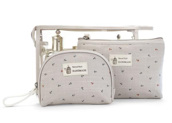 Wholesale Luxury Transparent Clear PVC Makeup Pouch Toiletry Cosmetic Make Up Bag Set