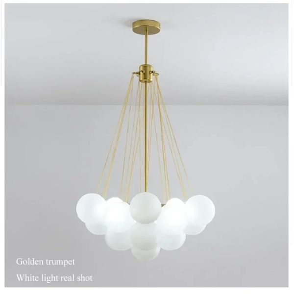 Glasses Bubble Chandeliers Nordic Frosted Glass Gold Black Pendant Light （WH-AP-669）