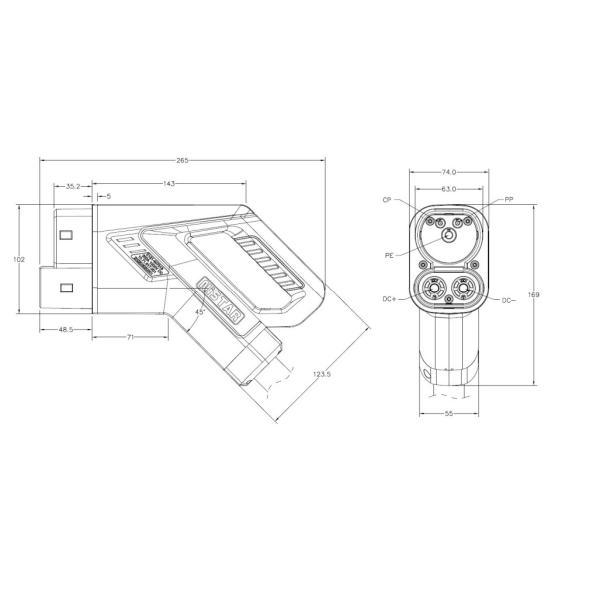 CCS2 250A eUROPEAN STANDARD DC charger Vehicle connector,DC charger cable,DC Charger