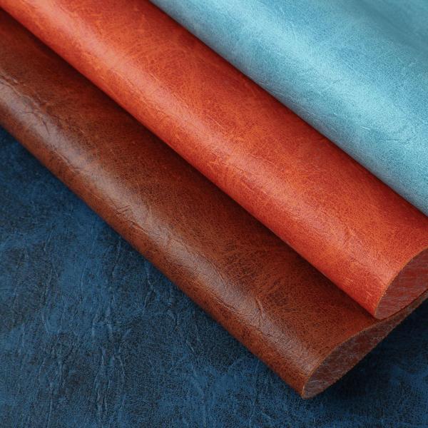 PVC Printed Kraft Grain Synthetic Leather Artificial Faux Leather Materials for Bag Notebook Table Mat Phone Shell Packing Box