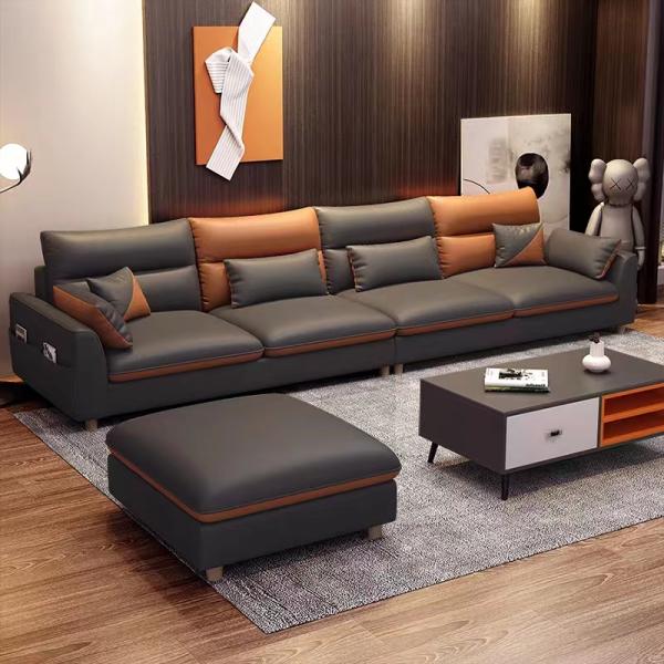 Hotel Living Room Modern Luxury Leather Sofa Sophisticated Craftsman