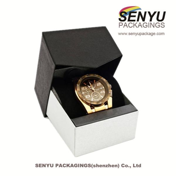 Small Cardboard Jewelry Boxes Packaging / Watch Packaging Box With Pillow