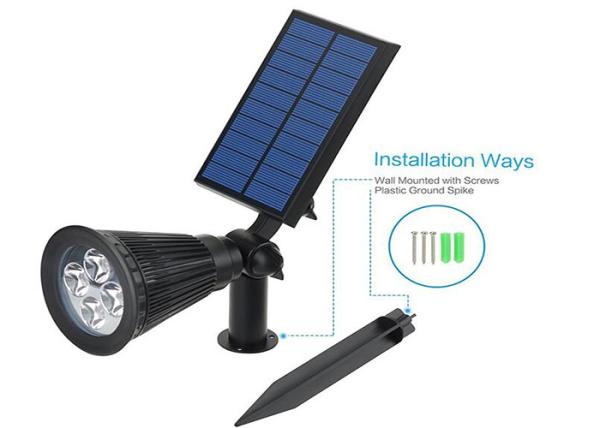 6000K Solar LED Spotlights 2 in 1 Adjustable Yard Outdoor LED Solar Garden Light