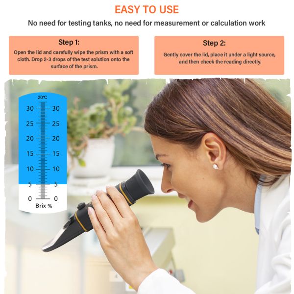 Robust Sugar Content Refractometer Resistant to Harsh Environments Ideal for Sugar Concentration Testing in Field and Lab