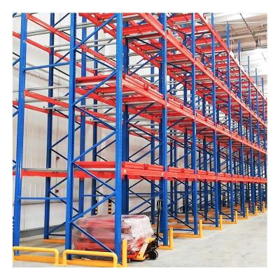 Density Cold Room Storage 5 Layer Blue Push-Back Pallet Rack System for 3 Pallet Deep