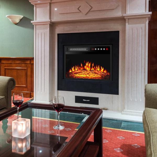 1000 Square Feet Heating Area Electric Fireplace with 3D Flame and Eco-friendly Design