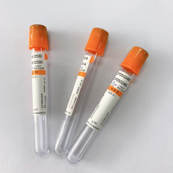 Tubo superior alaranjado aprovado da coleção do sangue do vácuo do tubo do sangue do CE