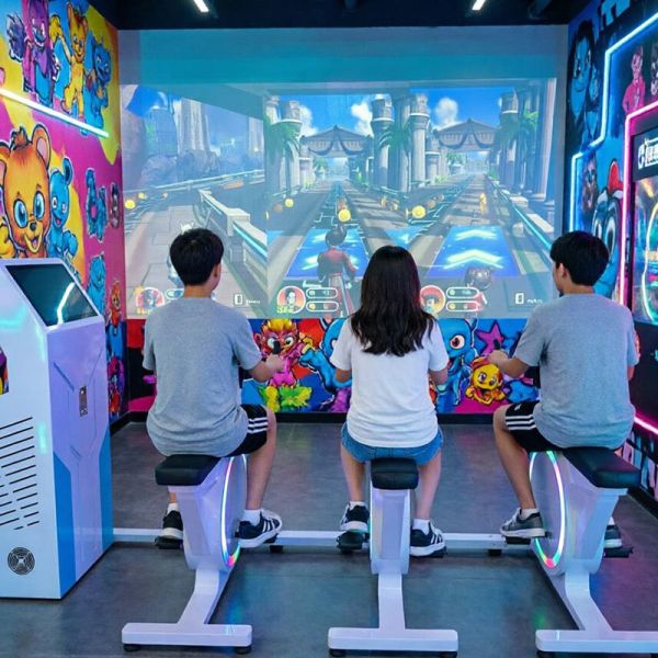 Commercial-Grade Indoor Interactive Projection Cycling Bike with Aluminum Frame and Immersive  Racing Game System for Gyms