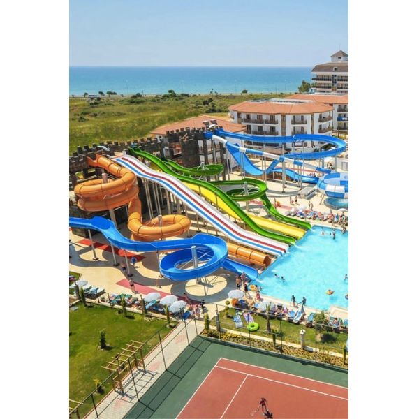 Water Park Pool Spiral Water Slide Aqua Loop Water Slide Mat Riding Slide Inflatable Raft