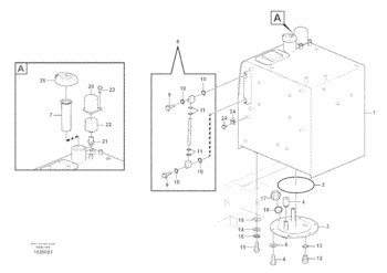 Máquina escavadora Vo-lvo EC210C das chaves do combustível 2 do tampão de VOE14641479 VOE14528922