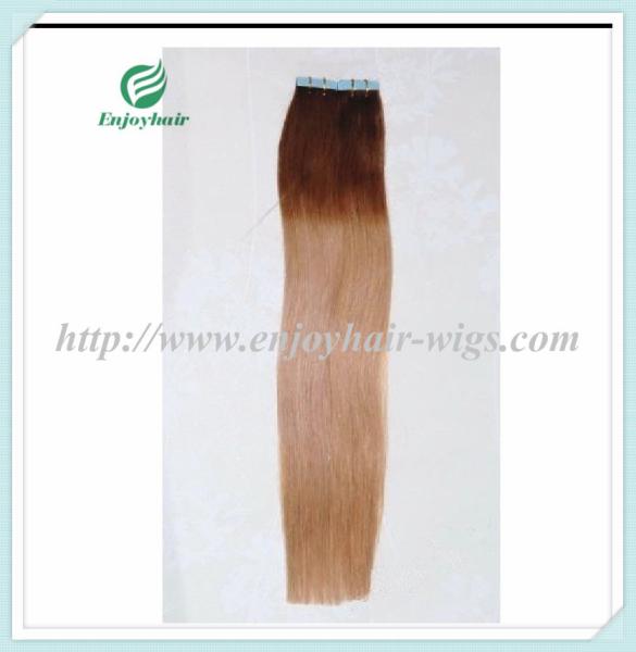 Tape Hair extension 16-28L,100s/pack T6#/27# color Straight malaysian virgin hair